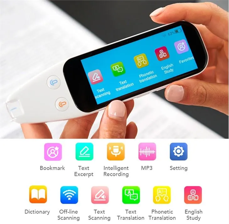 Peranti Penterjemah Bahasa Imbasan Skrin Sentuh 3.46 inci